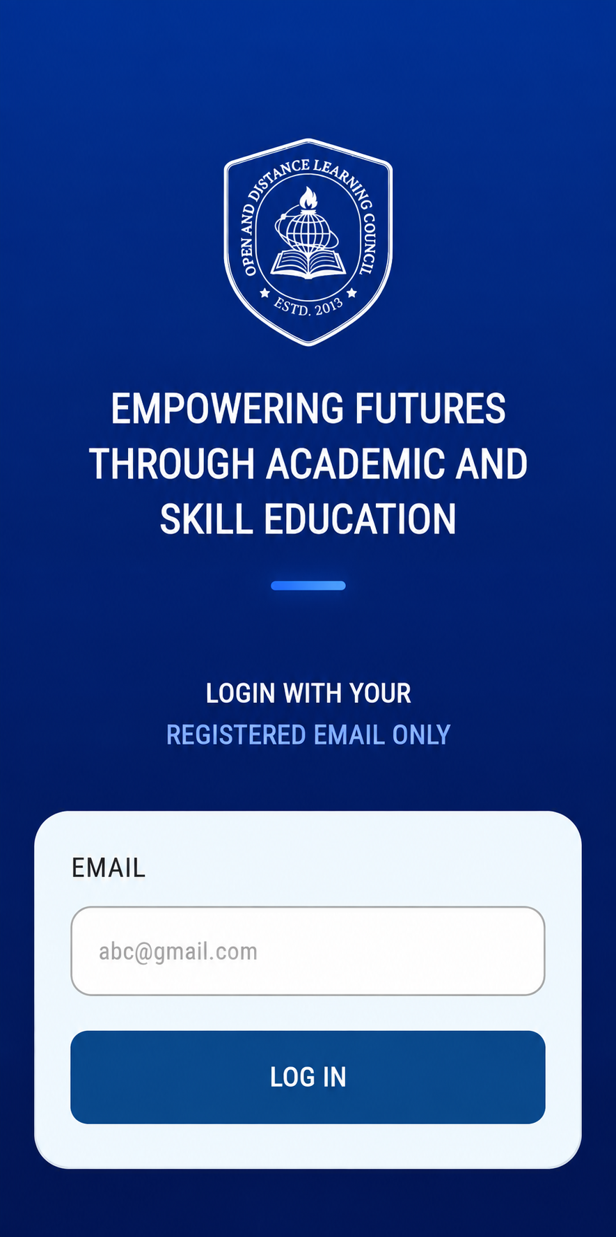ODLC Mobile App Screen